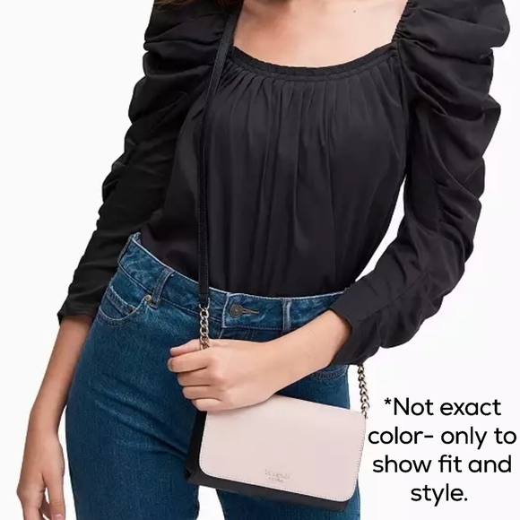 Kate Spade Cameron Monotone Barbie Pink Small Flap Leather Crossbody Bag - Picture 3 of 14